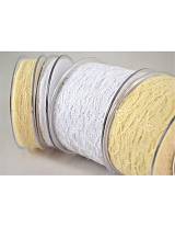 Κορδ.δαντέλα λευκό-εκρού 1εκ.Χ18μ