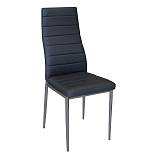 JETTA Καρέκλα Tραπεζαρίας Κουζίνας, Μέταλλο Βαφή Γκρι, Pvc Μαύρο ( Συσκ.6 ) Ε-00017242 ΕΜ966,36