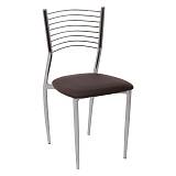 VIVIAN Καρέκλα Μέταλλο Χρώμιο, PVC Σκούρο Καφέ Ε-00008645 ΕΜ935,3