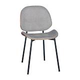 ΚΑΡΕΚΛΑ ΤΡΑΠΕΖΑΡΙΑΣ Fylliana 1582 ΓΚΡΙ ΥΦΑΣΜΑ ΜΕ ΜΑΥΡΑ ΜΕΤΑΛΛΙΚΑ ΠΟΔΙΑ 46x54,5x81,5εκ