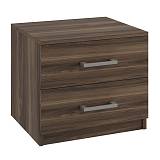 DEVON Κομοδίνο με 2 Συρτάρια, Απόχρωση Καρυδί Ε-00025301 Ε756,1