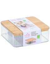 Κουτί αποθ. bamboo καπάκι/καθρέφτη 14,5x14,5x5,5cm