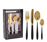 Σετ μαχαιροπήρουνα 16 τεμ., (inox 430) χρυσό/μαύρο χρ. KZ279