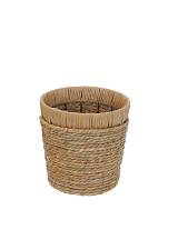 Καλάθι ψάθινο φυσικό/μεταλ.σκελ. Φ25Η25cm