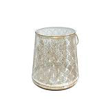 ΜΕΤΑΛΛΙΚΟ ΦΑΝΑΡΙ Fylliana FL12370 ΛΕΥΚΟ-ΧΡΥΣΟ ΧΡΩΜΑ 20x22εκ