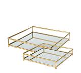 Σετ/2 δισκοι σχ.bamboo με καθρέπτη 20/25cm HE604