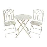 ΣΕΤ ΜΕΤΑΛΛΙΚΟ ΤΡΑΠΕΖΙ ΚΗΠΟΥ Fylliana ΜΕ 2 ΚΑΡΕΚΛΕΣ Gordon ΜΠΕΖ ΧΡΩΜΑ