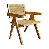 ΚΑΡΕΚΛΑ ΑΠΟ ΜΑΣΙΦ ΞΥΛΟ ΟΞΙΑΣ ΜΕ ΜΠΡΑΤΣΑ Fylliana "Evergreen" ΦΥΣΙΚΟ ΧΡΩΜΑ 52x59x80εκ