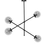 ΤΕΤΡΑΦΩΤΟ ΚΡΕΜΑΣΤΟ ΦΩΤΙΣΤΙΚΟ ΟΡΟΦΗΣ ΜΕΤΑΛΛΙΚΟ Fylliana ΜΑΥΡΟ-ΓΚΡΙ ΧΡΩΜΑ Ε27 80x85εκ