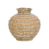 ΚΕΡΑΜΙΚΟ ΒΑΖΟ Fylliana FL30015 ΜΠΕΖ-ΓΚΡΙ-ΧΡΥΣΟ ΧΡΩΜΑ 21x20εκ