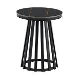 ΣΤΡΟΓΓΥΛΟ ΤΡΑΠΕΖΑΚΙ ΓΩΝΙΑΣ Fylliana FL032 ΜΕ ΚΕΡΑΜΙΚΗ ΕΠΙΦΑΝΕΙΑ ΚΑΙ ΜΕΤΑΛΛΙΚΗ ΒΑΣΗ ΣΕ ΜΑΥΡΟ ΜΑΤ ΧΡΩΜΑ 45x55εκ