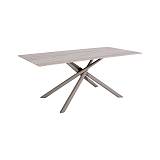 ΤΡΑΠΕΖΙ ΤΡΑΠΕΖΑΡΙΑΣ Fylliana FL1603 ΚΕΡΑΜΙΚΗ ΕΠΙΦΑΝΕΙΑ ΜΕ ΜΕΤΑΛΛΙΚΑ ΠΟΔΙΑ ΓΚΡΙ-ΜΠΕΖ ΧΡΩΜΑ 160x80x76εκ