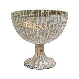 ΓΥΑΛΙΝΗ ΚΟΥΠ ΜΕ ΒΑΣΗ Fylliana FL1946 ΜΕΤΑΛΛΙΚΟ ΦΙΝΙΡΙΣΜΑ 18x16εκ