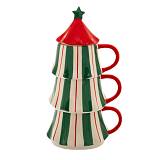 ΣΕΤ 3 ΠΡΑΣΙΝΕΣ ΛΕΥΚΕΣ ΡΙΓΕ ΚΕΡΑΜΙΚΕΣ ΚΟΥΠΕΣ ΣΕ ΣΧΗΜΑ ΕΛΑΤΟΥ 15,5Χ13Χ27ΕΚ