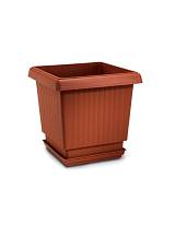 Γλάστρα ΙΩΝΙΑ τετραγ.25Χ24εκ. τερακότα