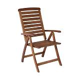 GARDEN Πολυθρόνα Βεράντας - Κήπου, Ξύλο Ακακία, Ψηλή Πλάτη 5 Θέσεων, Πτυσσόμενη, Καρυδί Ε-00015802 Ε20202,9