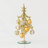 ΓΥΑΛΙΝΟ ΔΙΑΚΟΣΜΗΤΙΚΟ ΔΕΝΤΡΑΚΙ, ΣΑΜΠΑΝΙ ΜΕ ΛΕΥΚΟ, 9X21CM